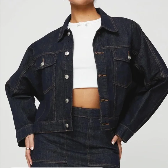 Princess Polly Dark Blue Jean Jacket - Picture 3 of 13